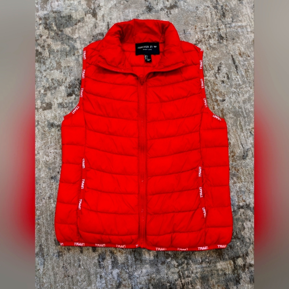 Athletic Puffer Vest - Small - Red